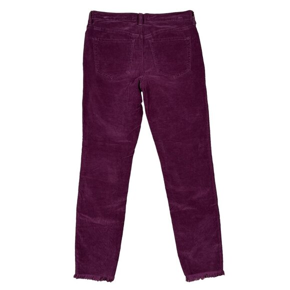 Free People Button Fly Plum Corduroy Ankle Pants Size 27 - Picture 3 of 8